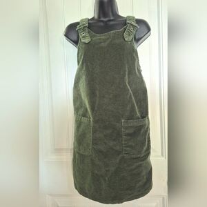 Green Corduroy Jumper Dress